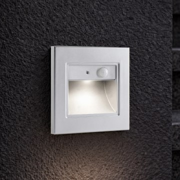 Brilagi - LED lépcsővilágító lámpa érzékelővel STEP LIGHT LED/1,5W/230V IP44 ezüst