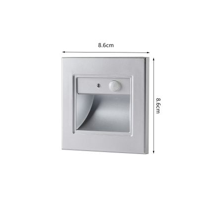 Brilagi - LED lépcsőlámpa mozgásérzékelővel STEP LIGHT LED/1,5W/230V IP44 ezüst