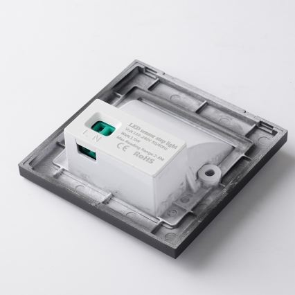 Brilagi - LED lépcsőlámpa érzékelővel STEP LIGHT LED/1,5W/230V IP44 fekete