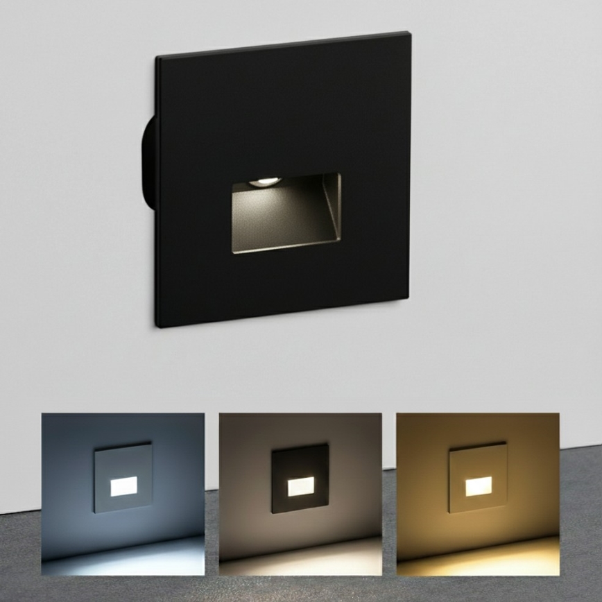 Brilagi - LED lépcsővilágító lámpa JACK LED/3W/230V 3000/4000/6500K IP65 fekete