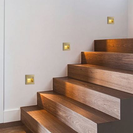Brilagi - LED lépcsővilágító lámpa STEP LIGHT LED/1,5W/230V IP44 arany