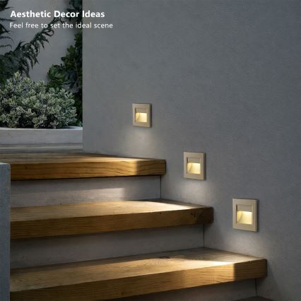 Brilagi - LED lépcsővilágító lámpa STEP LIGHT LED/1,5W/230V IP44 aranyszínű