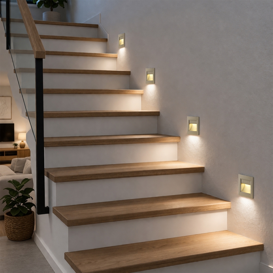 Brilagi - LED lépcsővilágító lámpa STEP LIGHT LED/1,5W/230V IP44 aranyszínű