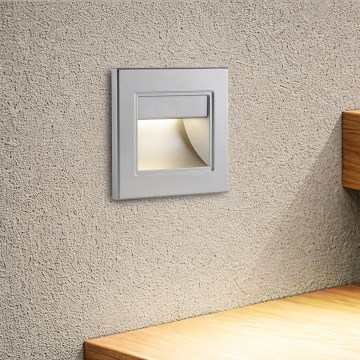 Brilagi - LED lépcsővilágító lámpa STEP LIGHT LED/1,5W/230V IP44 ezüst