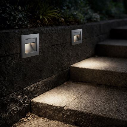 Brilagi - LED lépcsővilágító lámpa STEP LIGHT LED/1,5W/230V IP44 ezüst