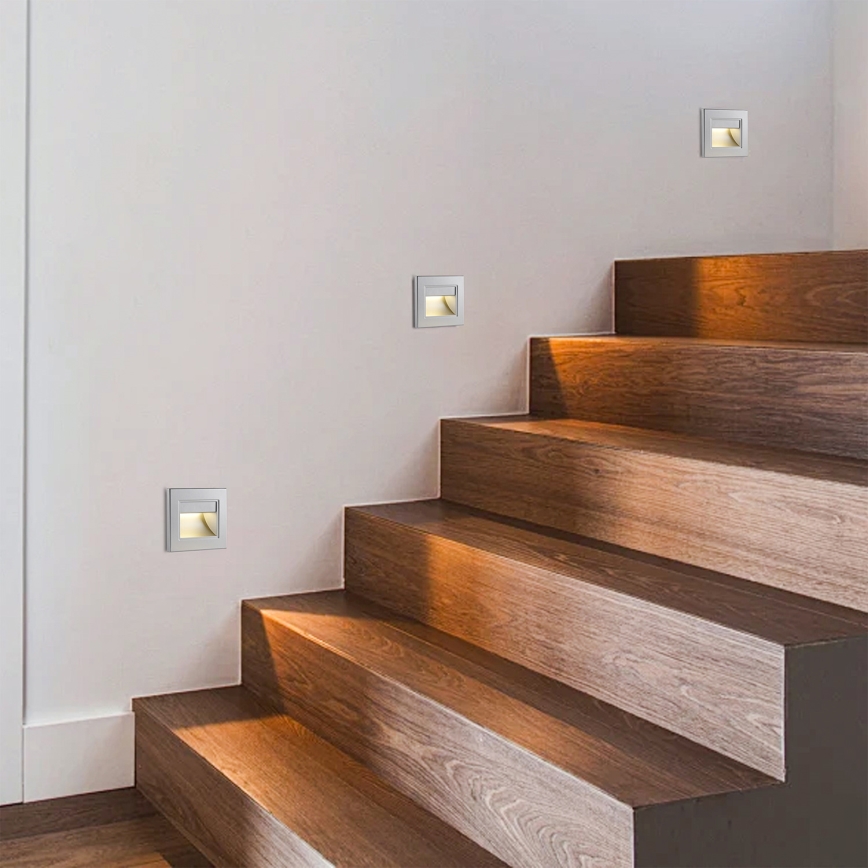 Brilagi - LED lépcsővilágító lámpa STEP LIGHT LED/1,5W/230V IP44 ezüst