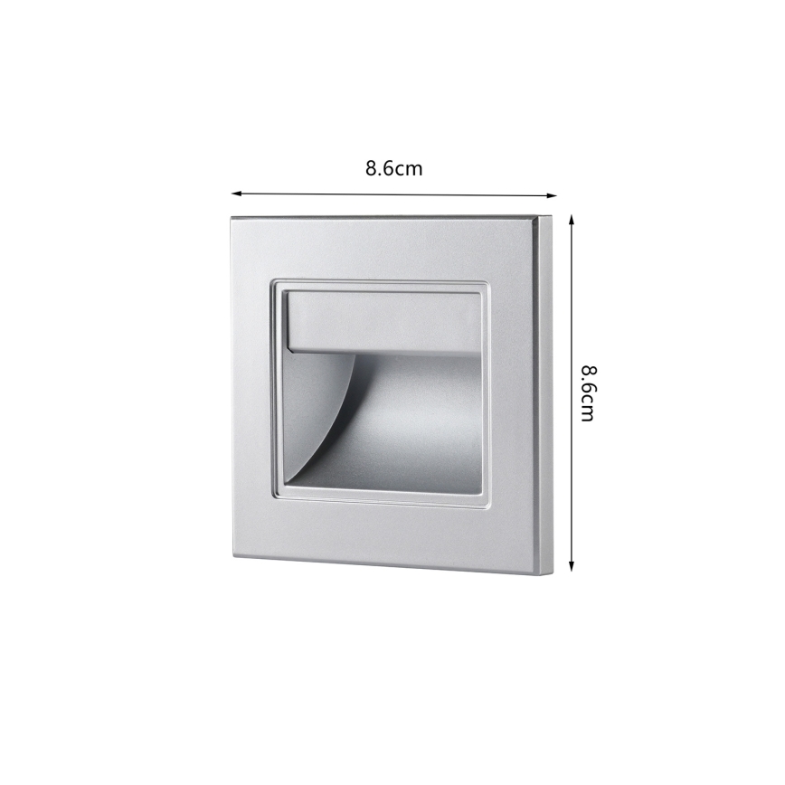 Brilagi - LED lépcsővilágító lámpa STEP LIGHT LED/1,5W/230V IP44 ezüst