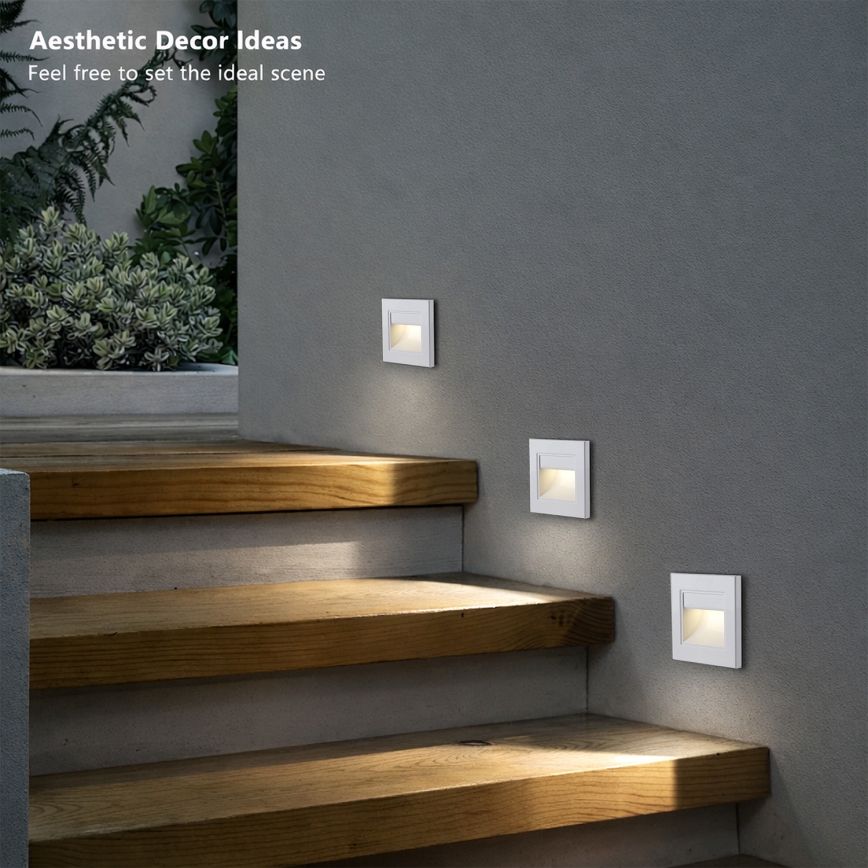 Brilagi - LED lépcsővilágító lámpa STEP LIGHT LED/1,5W/230V IP44 fehér