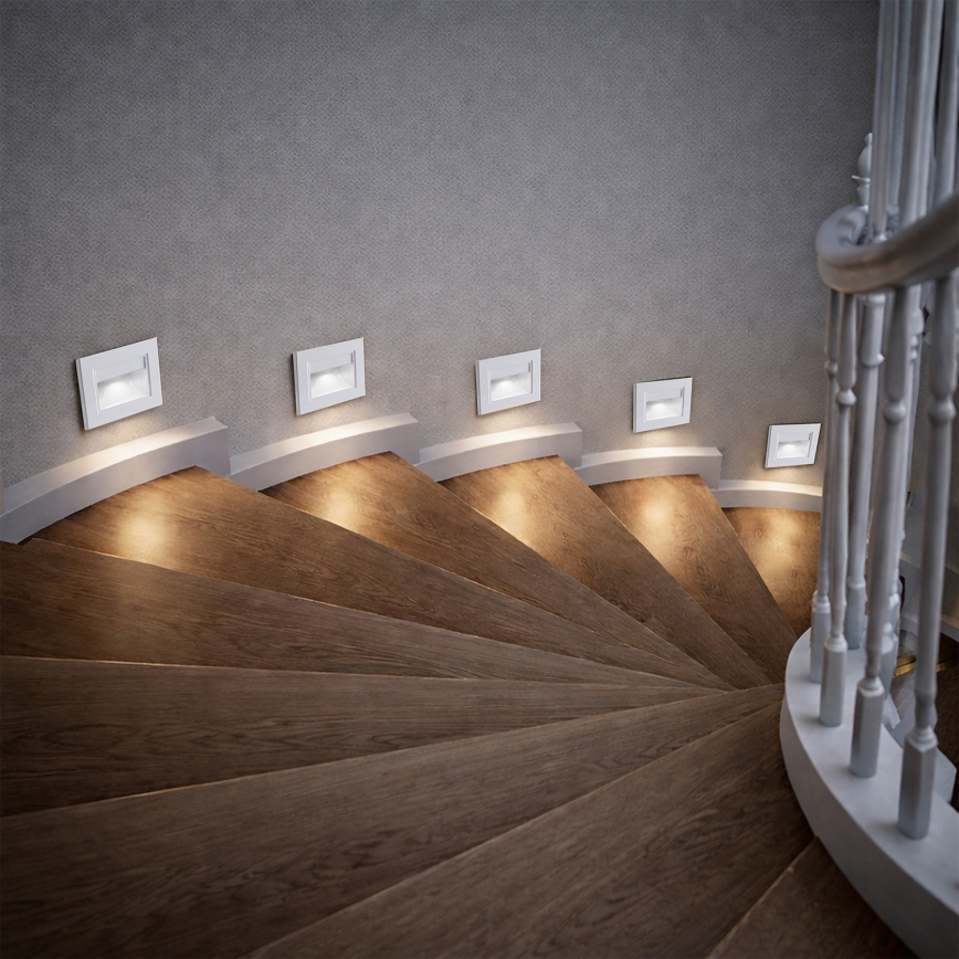 Brilagi - LED lépcsővilágító lámpa STEP LIGHT LED/1,5W/230V IP44 fehér