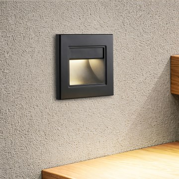 Brilagi - LED lépcsővilágító lámpa STEP LIGHT LED/1,5W/230V IP44 fekete