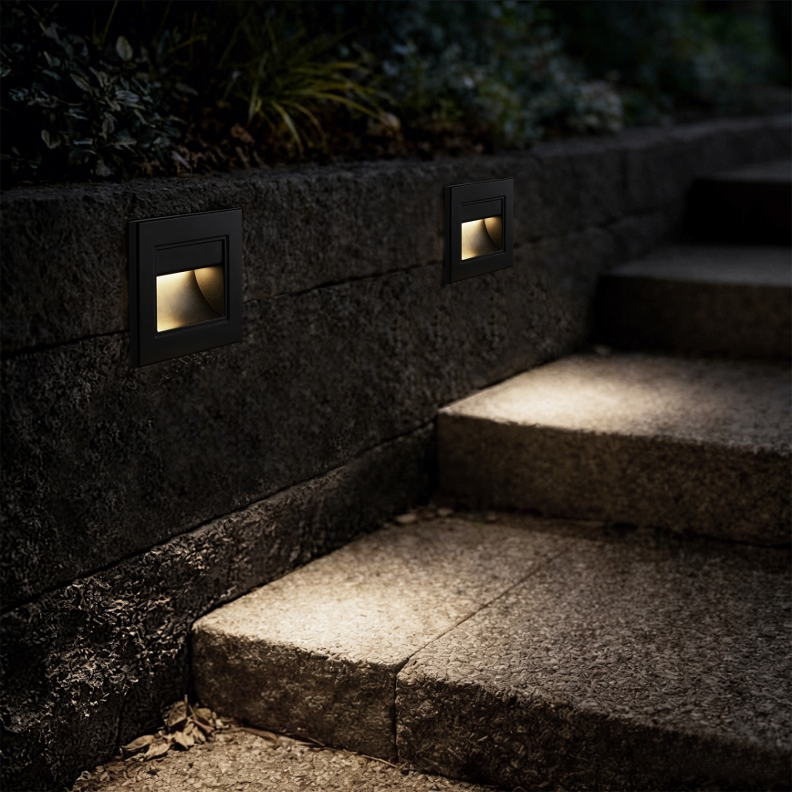Brilagi - LED lépcsővilágító lámpa STEP LIGHT LED/1,5W/230V IP44 fekete