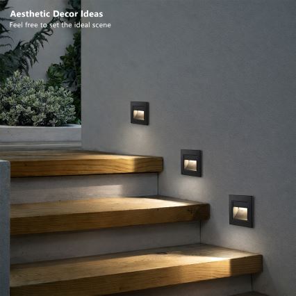 Brilagi - LED lépcsővilágító lámpa STEP LIGHT LED/1,5W/230V IP44 fekete