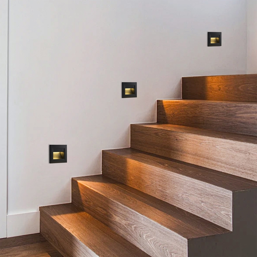Brilagi - LED lépcsővilágító lámpa STEP LIGHT LED/1,5W/230V IP44 fekete
