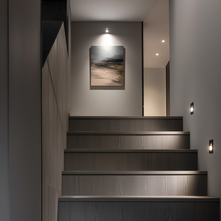 Brilagi - JACK LED lépcsővilágító lámpa mozgás- és alkonyérzékelővel, LED 3W, 230V, 3000/4000/6500K, IP65, fekete