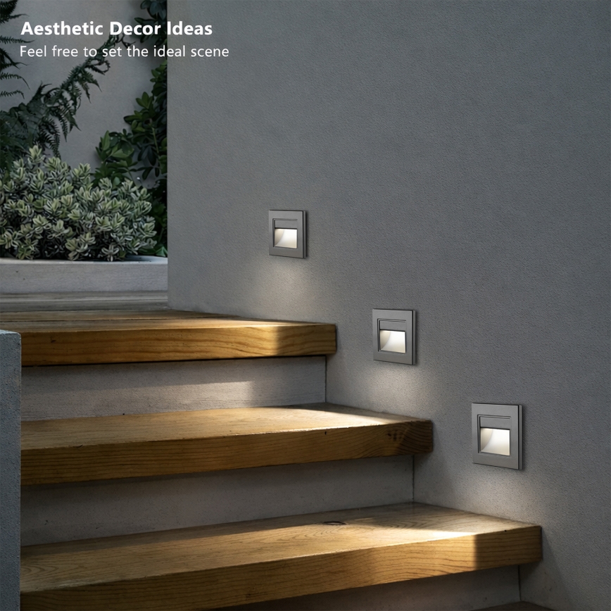 Brilagi - LED lépcsővilágító lámpatest STEP LIGHT LED/1,5W/230V IP44 antracit