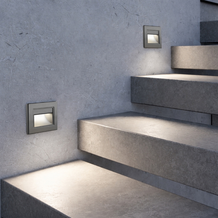 Brilagi - LED lépcsővilágító lámpatest STEP LIGHT LED/1,5W/230V IP44 antracit