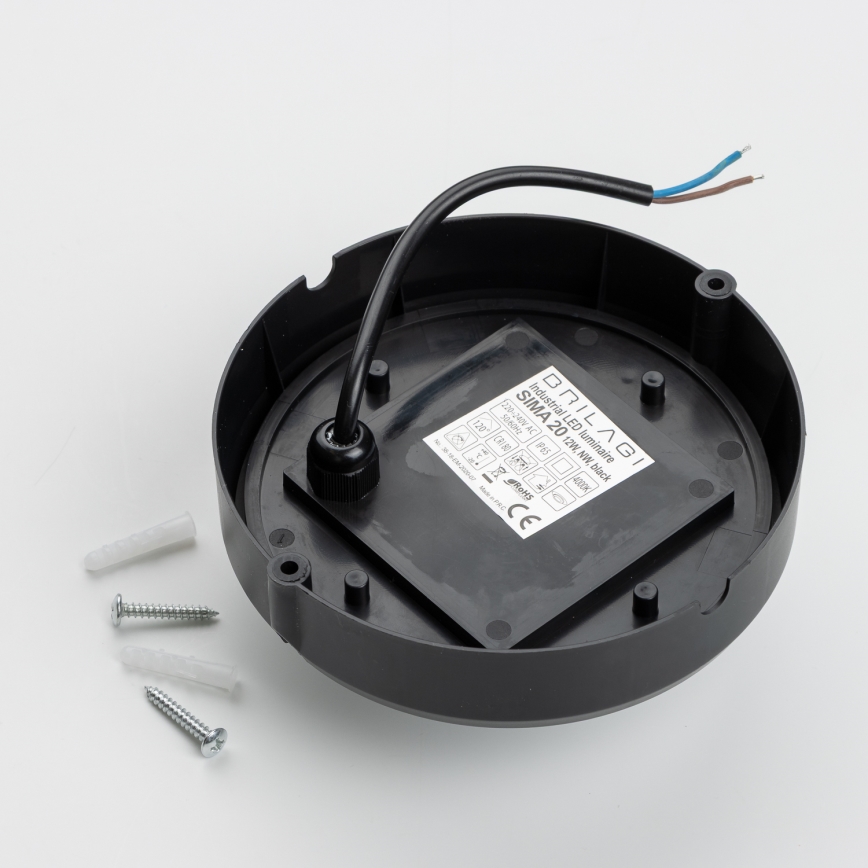 Brilagi - LED Mennyezeti ipari lámpa SIMA LED/12W/230V IP65 fekete