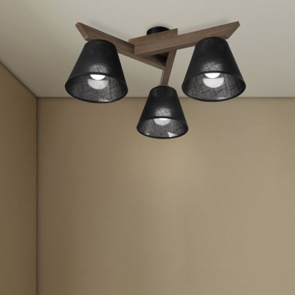 Brilagi - LED Felületre szerelhető csillár ANTHONY 3xE14/40W/230V tölgy dió/fekete