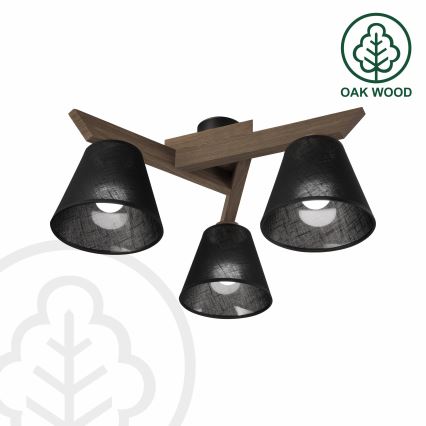 Brilagi - LED Felületre szerelhető csillár ANTHONY 3xE14/40W/230V tölgy dió/fekete