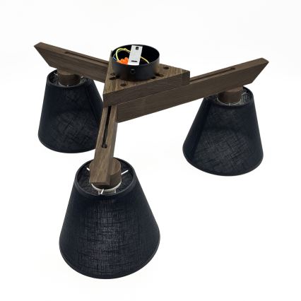 Brilagi - LED Felületre szerelhető csillár ANTHONY 3xE14/40W/230V tölgy dió/fekete