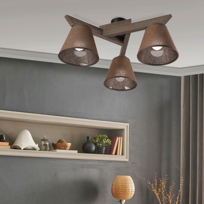 Brilagi - LED Mennyezeti lámpa ANTHONY 3xE14/40W/230V tölgy dióbarna