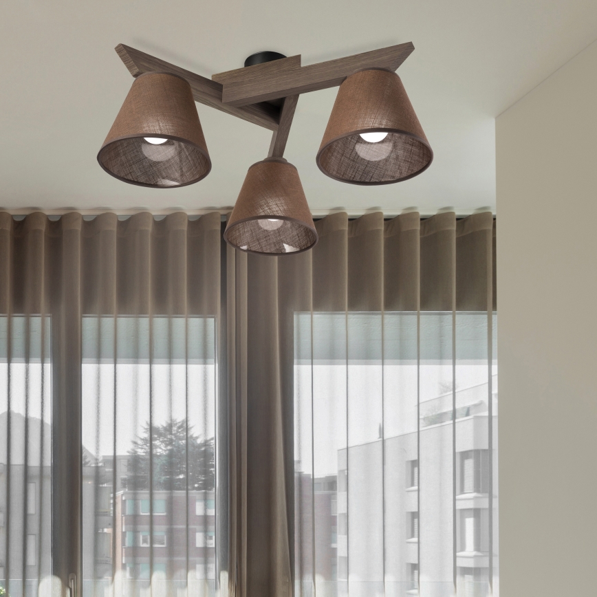 Brilagi - LED Mennyezeti lámpa ANTHONY 3xE14/40W/230V tölgy dióbarna