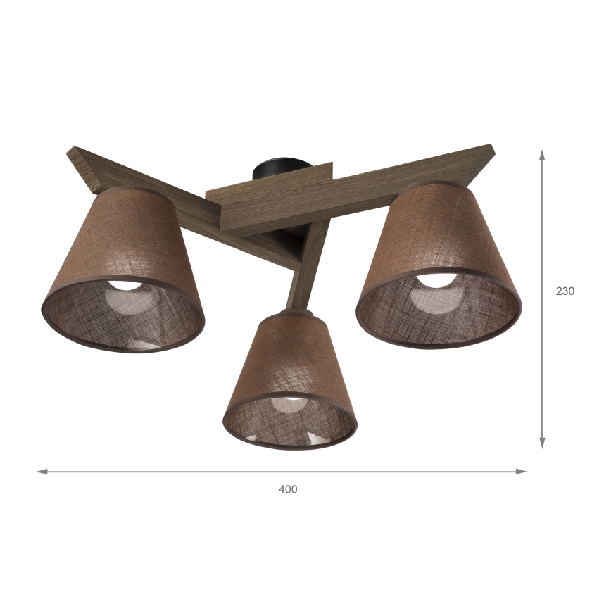 Brilagi - LED Mennyezeti lámpa ANTHONY 3xE14/40W/230V tölgy dióbarna