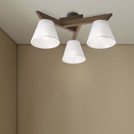 Brilagi - LED Felületre szerelhető csillár ANTHONY 3xE14/40W/230V tölgy dió/fehér