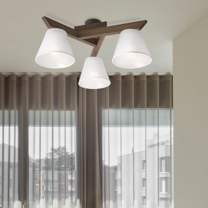 Brilagi - LED Felületre szerelhető csillár ANTHONY 3xE14/40W/230V tölgy dió/fehér