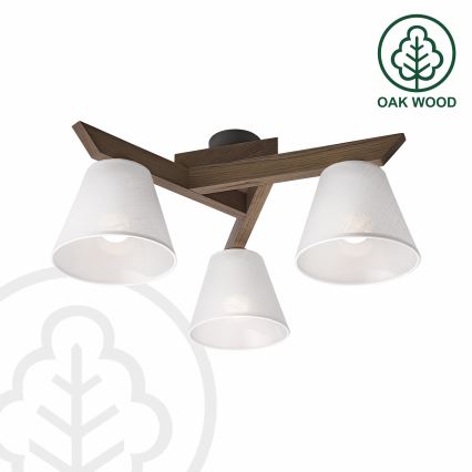 Brilagi - LED Felületre szerelhető csillár ANTHONY 3xE14/40W/230V tölgy dió/fehér