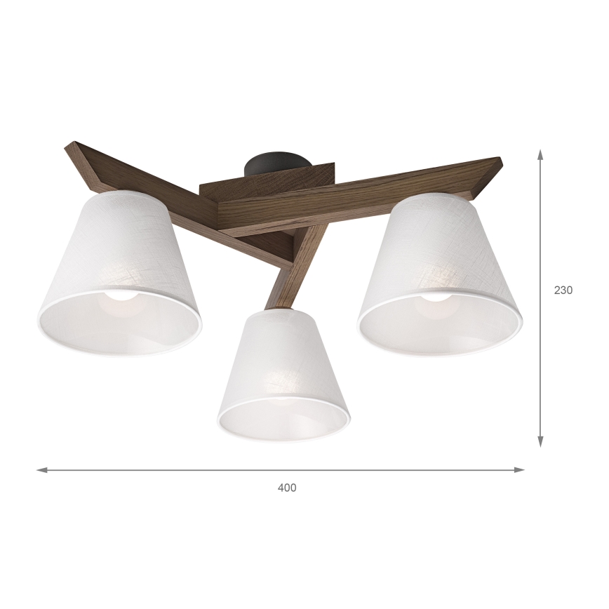 Brilagi - LED Felületre szerelhető csillár ANTHONY 3xE14/40W/230V tölgy dió/fehér