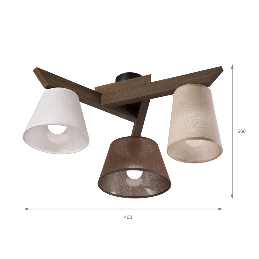 Brilagi - LED Mennyezeti lámpa ANTHONY 3xE14/40W/230V tölgy dió