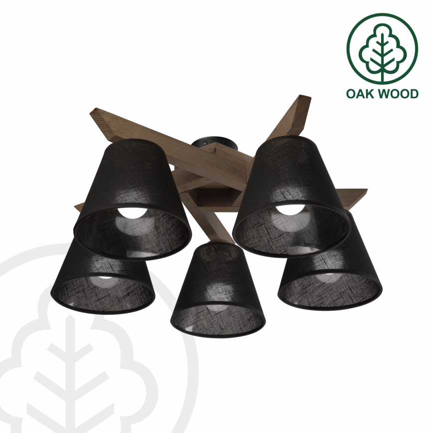 Brilagi - LED Mennyezeti lámpa ANTHONY 5xE14/40W/230V tölgy dió/fekete