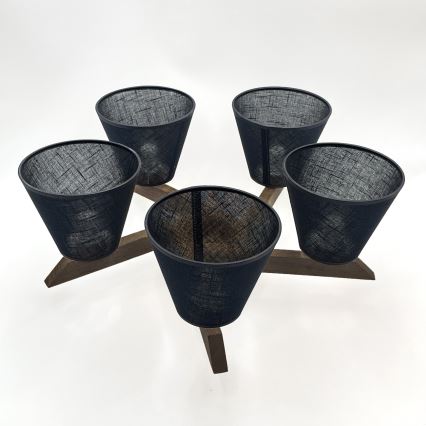 Brilagi - LED Mennyezeti lámpa ANTHONY 5xE14/40W/230V tölgy dió/fekete