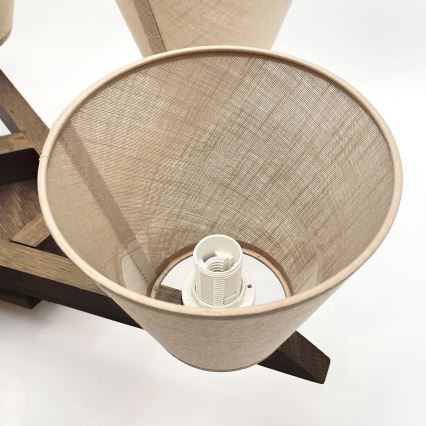 Brilagi - LED Mennyezeti lámpa ANTHONY 5xE14/40W/230V tölgy dió/bézs