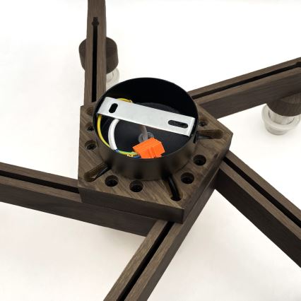 Brilagi - LED Mennyezeti lámpa ANTHONY 5xE14/40W/230V tölgy dió/bézs