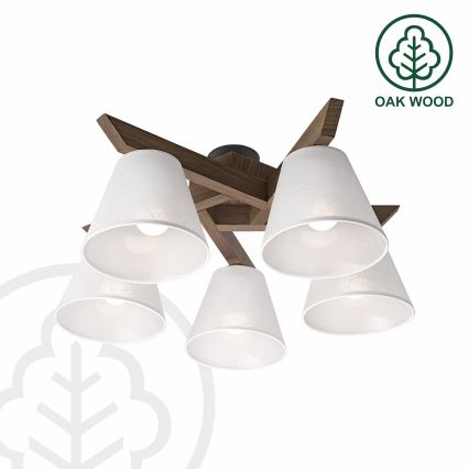 Brilagi - LED Felületre szerelhető csillár ANTHONY 5xE14/40W/230V tölgy dió/fehér