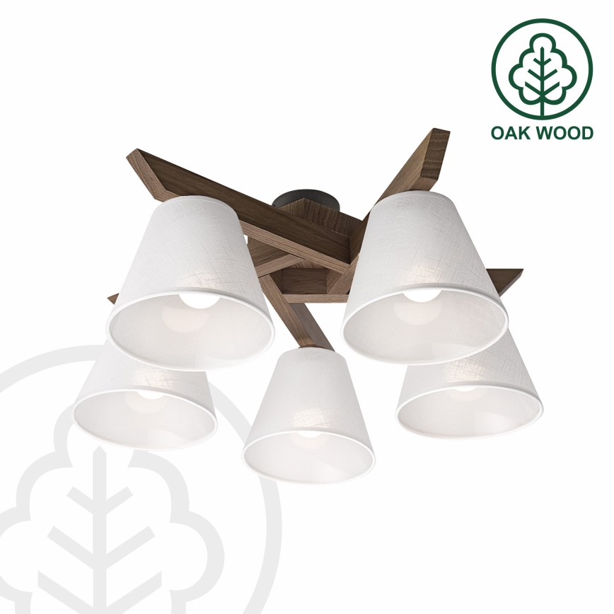 Brilagi - LED Felületre szerelhető csillár ANTHONY 5xE14/40W/230V tölgy dió/fehér