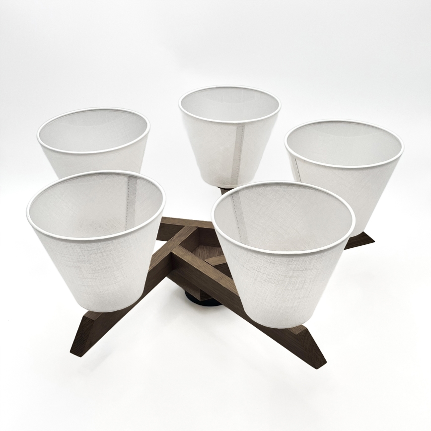 Brilagi - LED Felületre szerelhető csillár ANTHONY 5xE14/40W/230V tölgy dió/fehér