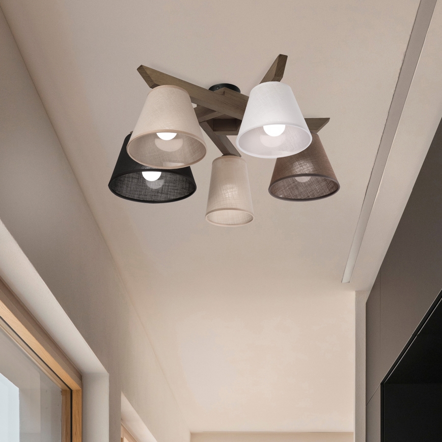 Brilagi - LED Mennyezeti lámpa ANTHONY 5xE14/40W/230V tölgy dió