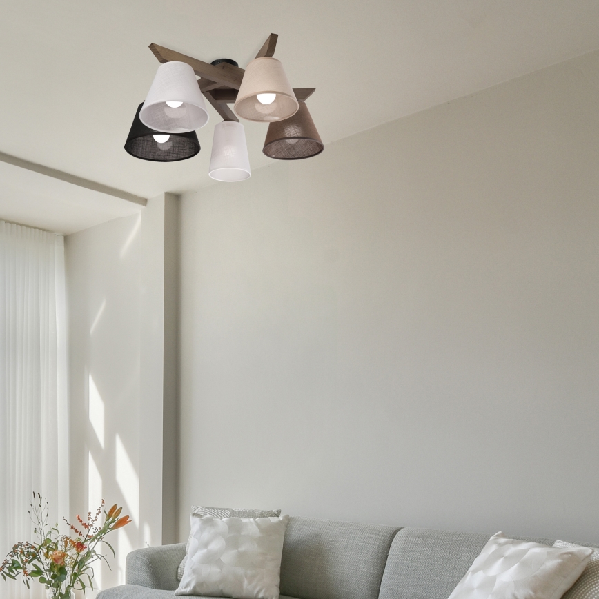 Brilagi - LED Mennyezeti lámpa ANTHONY 5xE14/40W/230V tölgy dió