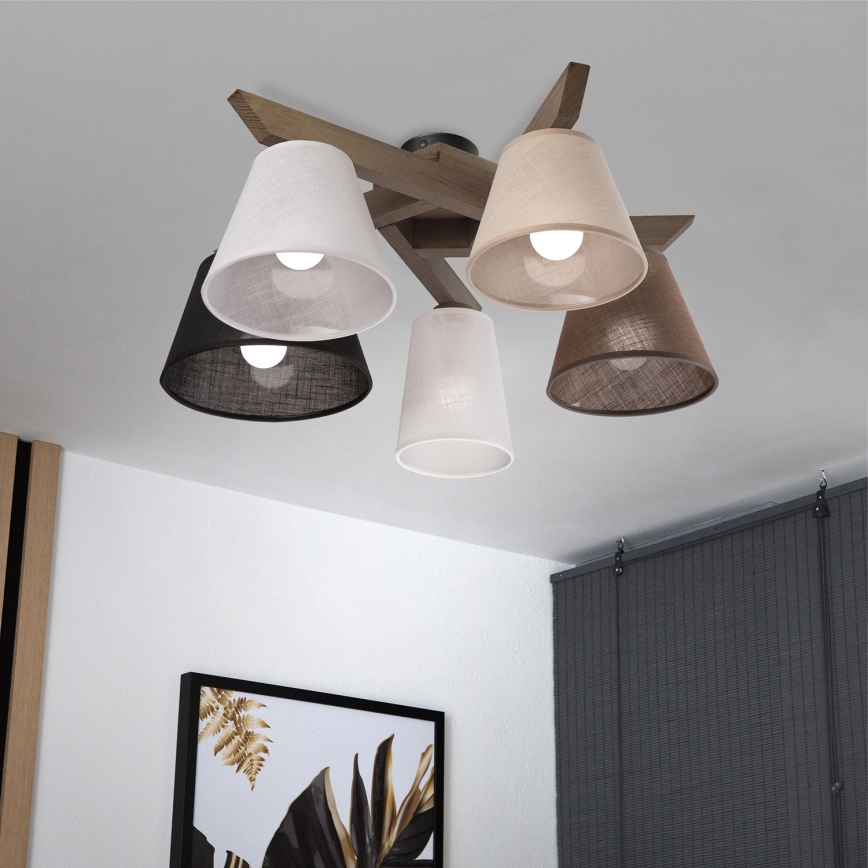 Brilagi - LED Mennyezeti lámpa ANTHONY 5xE14/40W/230V tölgy dió