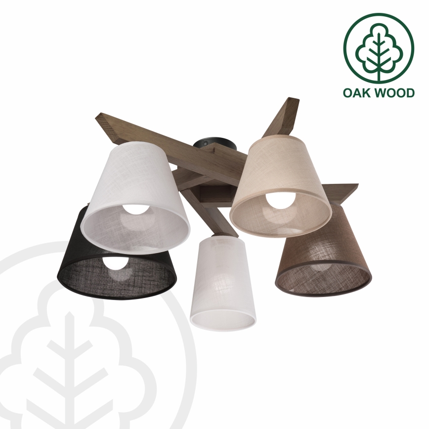 Brilagi - LED Mennyezeti lámpa ANTHONY 5xE14/40W/230V tölgy dió