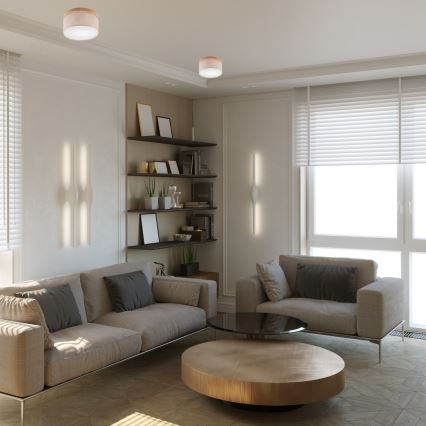 Brilagi - LED mennyezeti lámpa BELLADONNA 1xE27/15W/230V átm. 30 cm bézs/dió