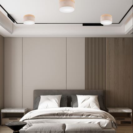 Brilagi - LED mennyezeti lámpa BELLADONNA 1xE27/15W/230V átm. 30 cm bézs/fenyő