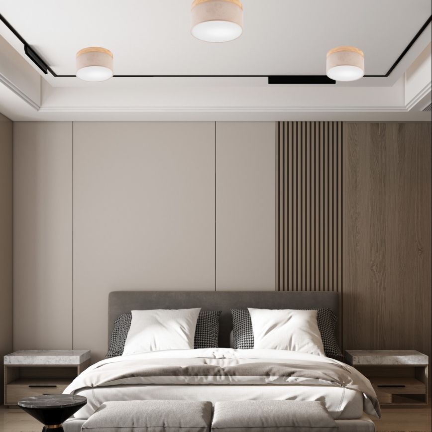Brilagi - LED mennyezeti lámpa BELLADONNA 1xE27/15W/230V átm. 30 cm bézs/fenyő