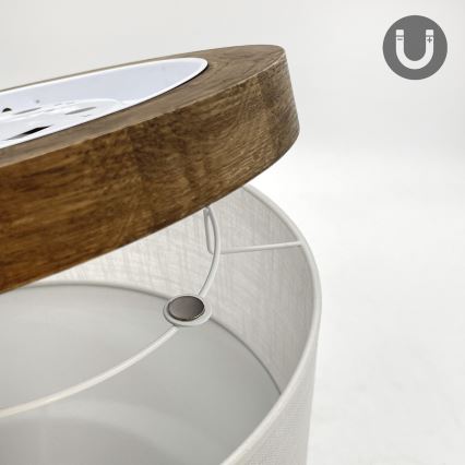 Brilagi - LED mennyezeti lámpa BELLADONNA 1xE27/15W/230V átm. 30 cm fehér/dió tölgy