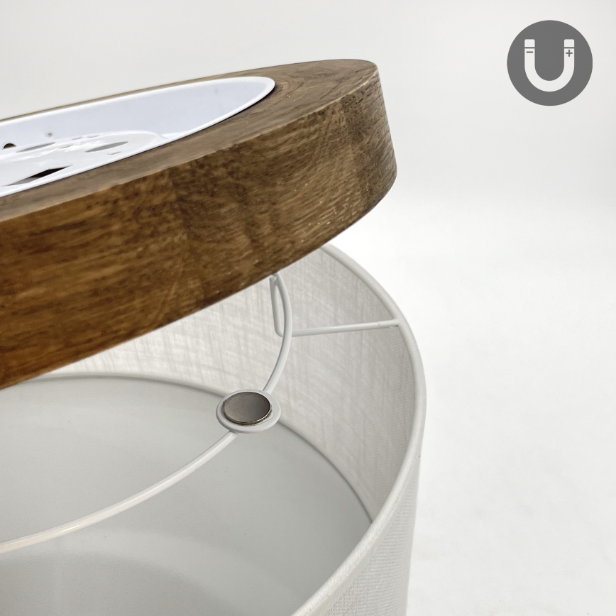 Brilagi - LED mennyezeti lámpa BELLADONNA 1xE27/15W/230V átm. 30 cm fehér/dió tölgy