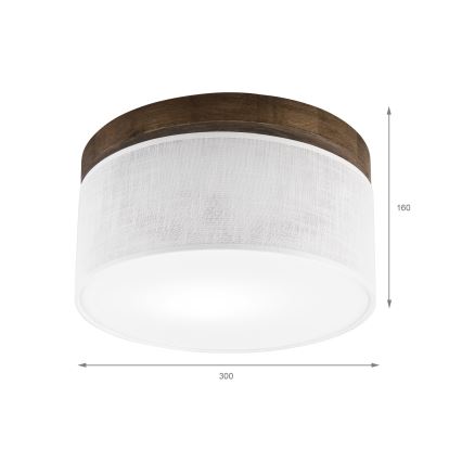 Brilagi - LED mennyezeti lámpa BELLADONNA 1xE27/15W/230V átm. 30 cm fehér/dió tölgy