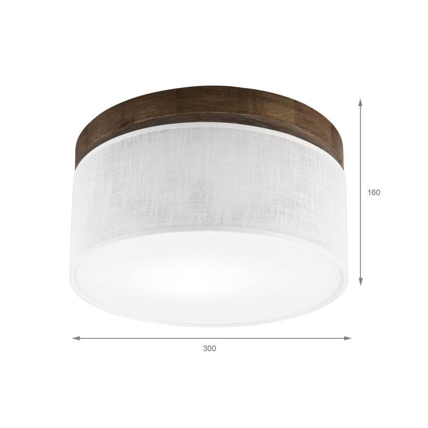 Brilagi - LED mennyezeti lámpa BELLADONNA 1xE27/15W/230V átm. 30 cm fehér/dió tölgy